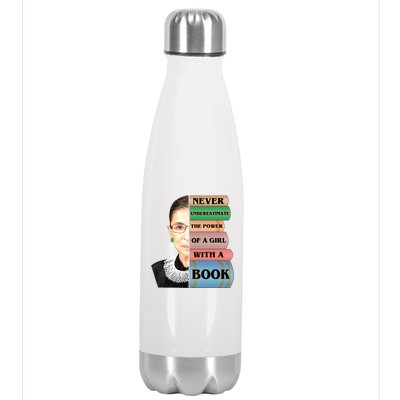 RBG Never Underestimate Ruth Bader Ginsburg Stainless Steel Insulated Water Bottle