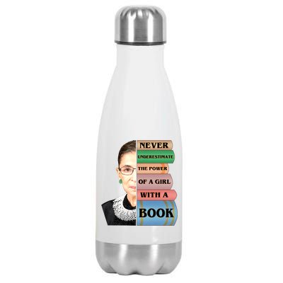 RBG Never Underestimate Ruth Bader Ginsburg Stainless Steel Insulated Water Bottle