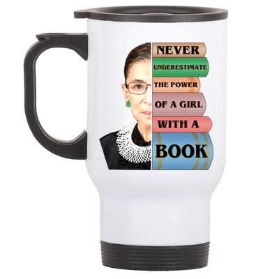 RBG Never Underestimate Ruth Bader Ginsburg Stainless Steel Travel Mug