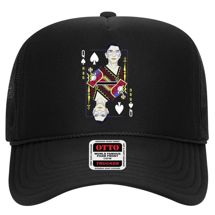 RBG Queen R.B.G. Ruther Bader Ginsburg  High Crown Mesh Back Trucker Hat