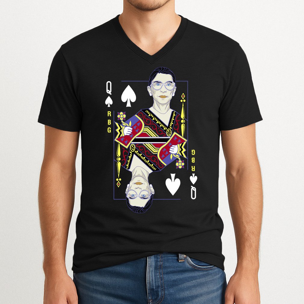 RBG Queen R.B.G. Ruther Bader Ginsburg  V-Neck T-Shirt