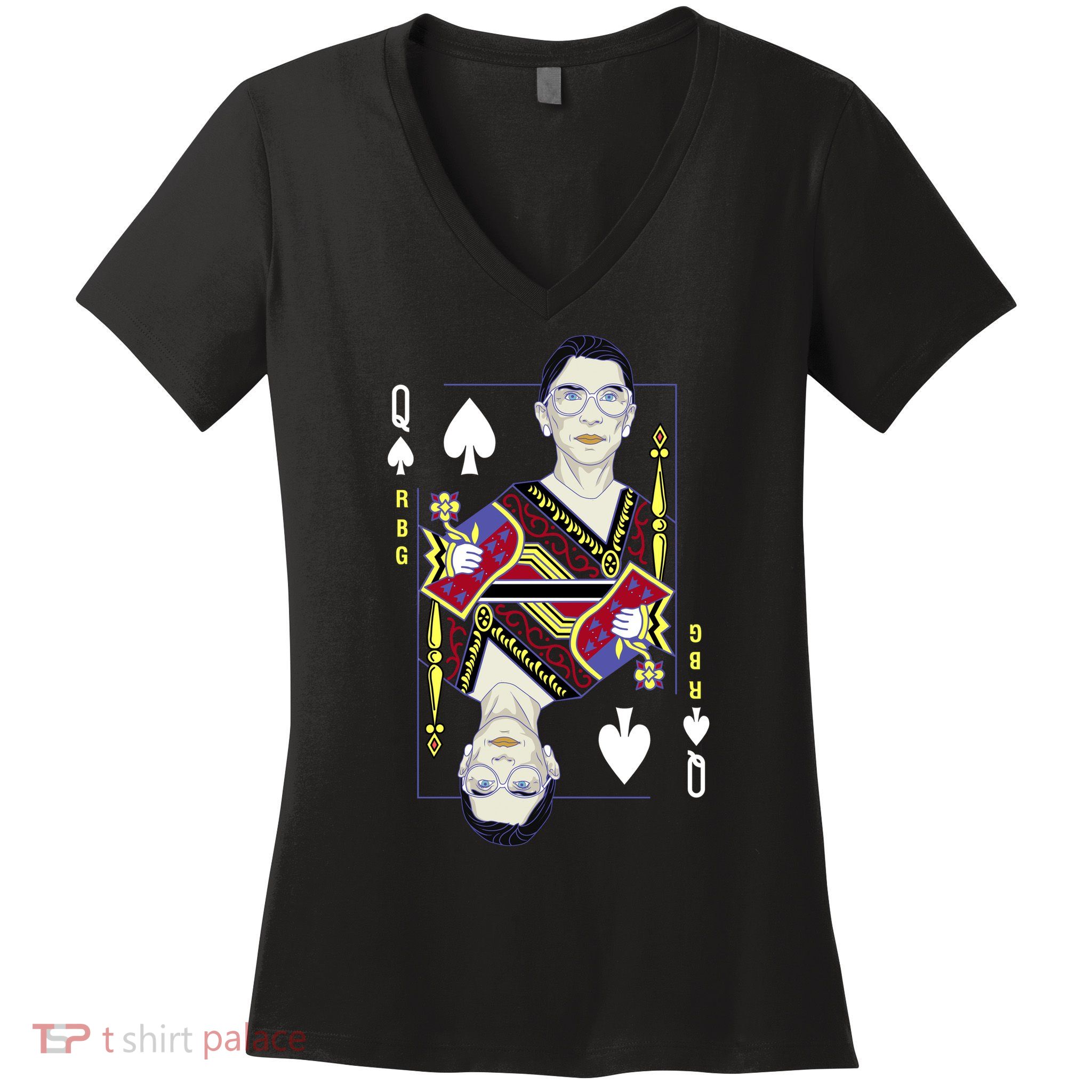 RBG Queen R.B.G. Ruther Bader Ginsburg  Women's V-Neck T-Shirt