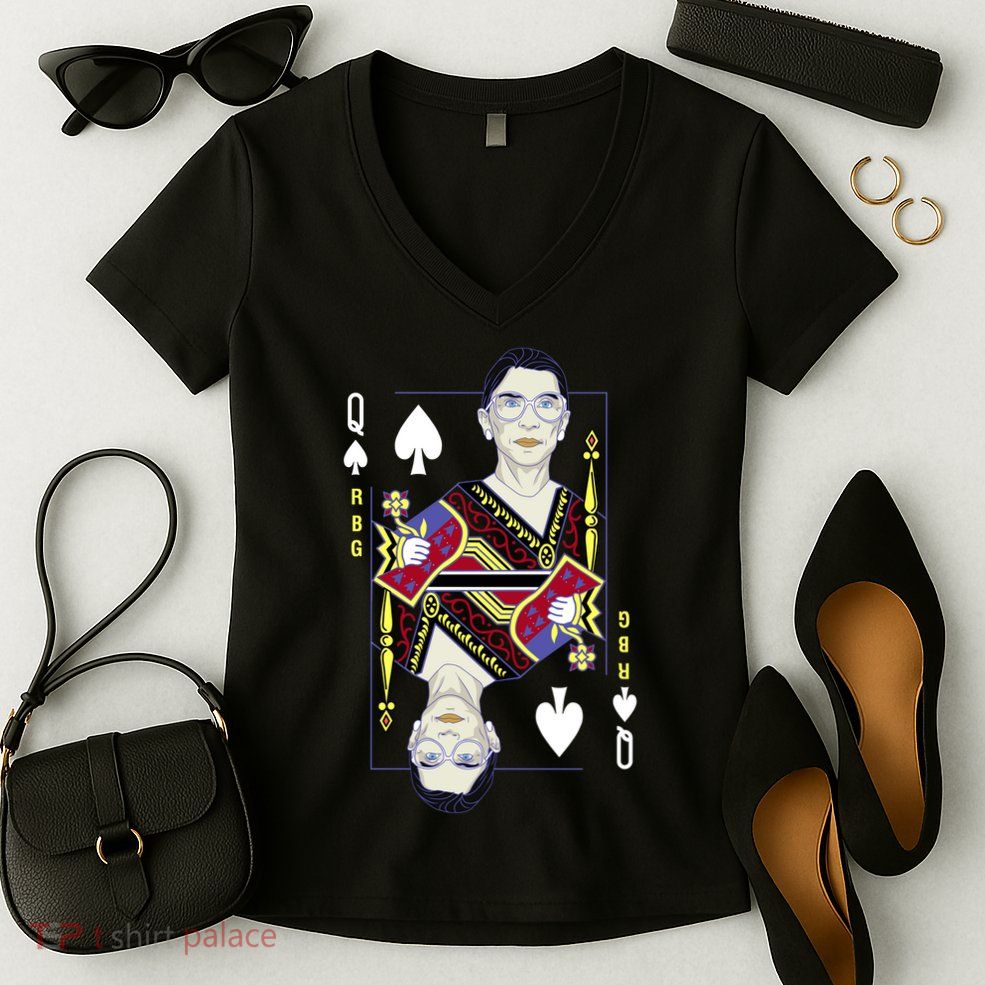 RBG Queen R.B.G. Ruther Bader Ginsburg  Women's V-Neck T-Shirt