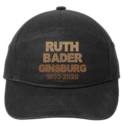 RBG Ruth Bader Ginsburg 1933-2020 7-Panel Snapback Hat