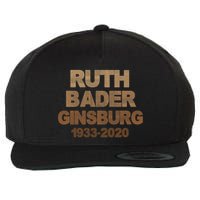RBG Ruth Bader Ginsburg 1933-2020 Wool Snapback Cap