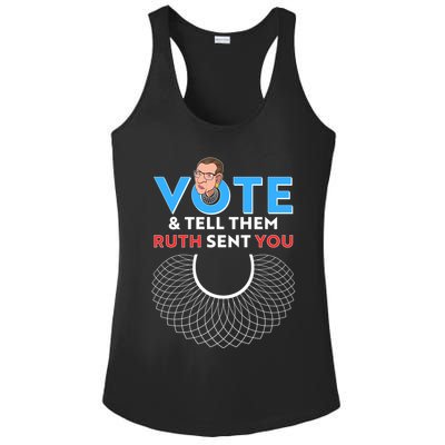 RBG Vote And Tell Them Ruth Sent You RBG Tribute Ladies PosiCharge Competitor Racerback Tank