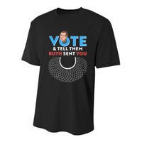 RBG Vote And Tell Them Ruth Sent You RBG Tribute Youth Performance Sprint T-Shirt