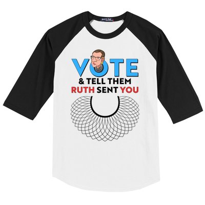 RBG Vote And Tell Them Ruth Sent You RBG Tribute Baseball Sleeve Shirt