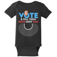 RBG Vote And Tell Them Ruth Sent You RBG Tribute Baby Bodysuit