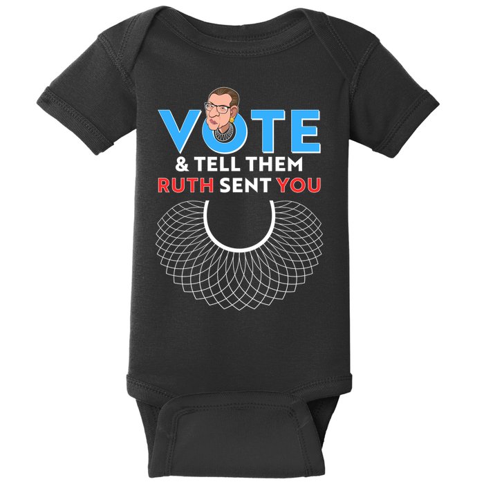 RBG Vote And Tell Them Ruth Sent You RBG Tribute Baby Bodysuit