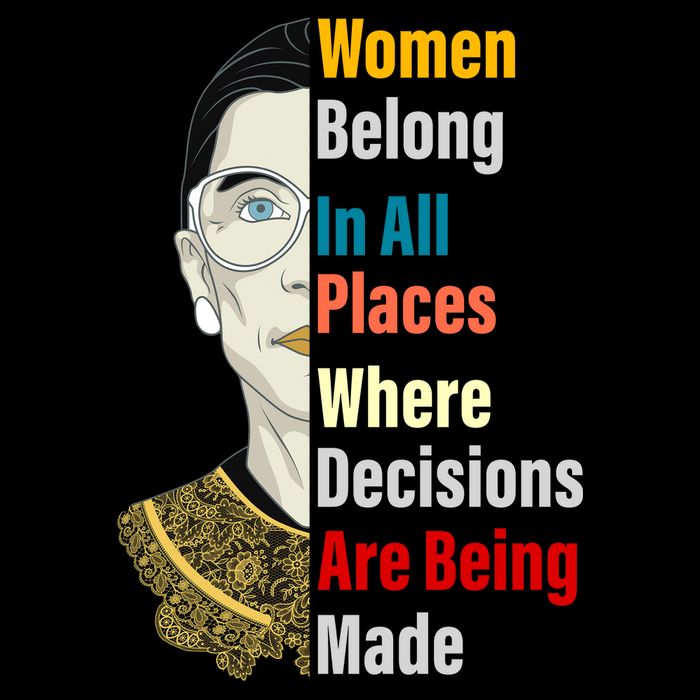 RBG Women Belong In All Places Where Decisions Are Being Made Drawstring Bag