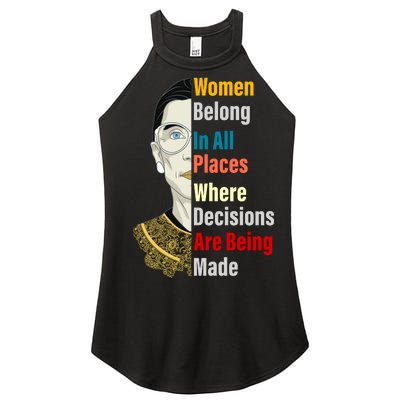 RBG Women Belong In All Places Where Decisions Are Being Made Women’s Perfect Tri Rocker Tank