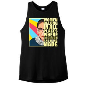 RBG Women Belong In Places Where Decisions Are Being Made Ladies PosiCharge Tri-Blend Wicking Tank