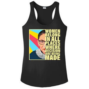 RBG Women Belong In Places Where Decisions Are Being Made Ladies PosiCharge Competitor Racerback Tank