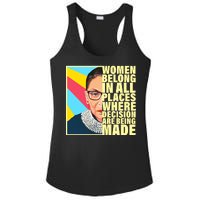 RBG Women Belong In Places Where Decisions Are Being Made Ladies PosiCharge Competitor Racerback Tank