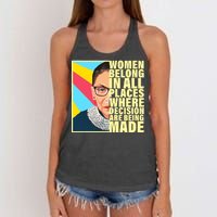 RBG Women Belong In Places Where Decisions Are Being Made Women's Knotted Racerback Tank