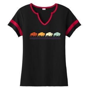 Retro Buffalo Gift Ladies Halftime Notch Neck Tee