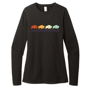 Retro Buffalo Gift Womens CVC Long Sleeve Shirt