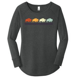 Retro Buffalo Gift Women's Perfect Tri Tunic Long Sleeve Shirt