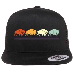 Retro Buffalo Gift Flat Bill Trucker Hat