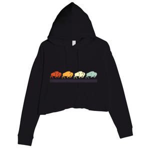 Retro Buffalo Gift Crop Fleece Hoodie