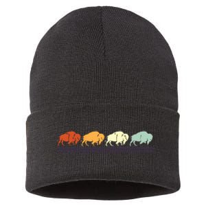 Retro Buffalo Gift Sustainable Knit Beanie