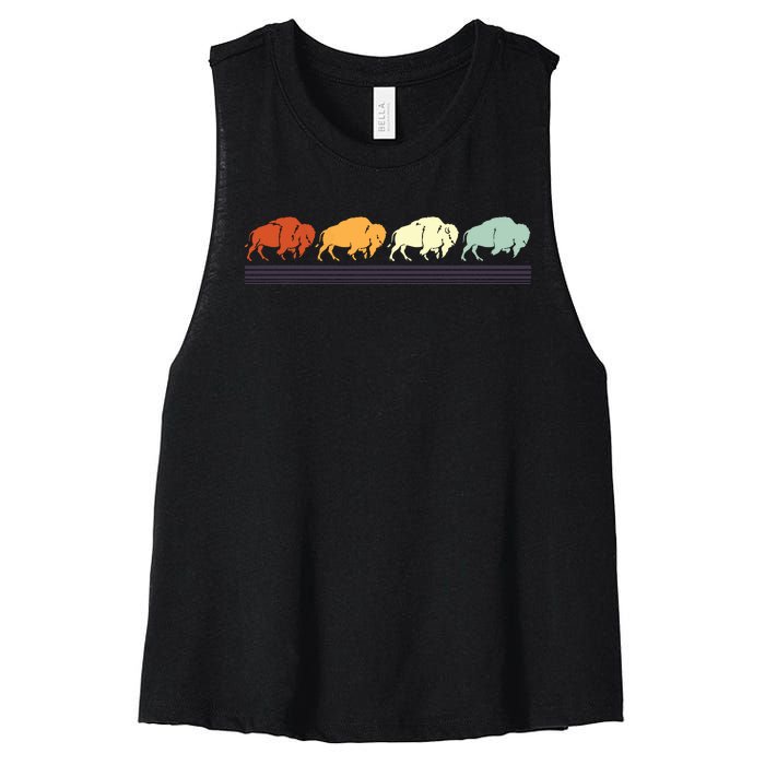 Retro Buffalo Gift Women's Racerback Cropped Tank