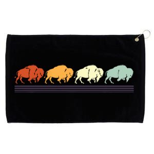 Retro Buffalo Gift Grommeted Golf Towel