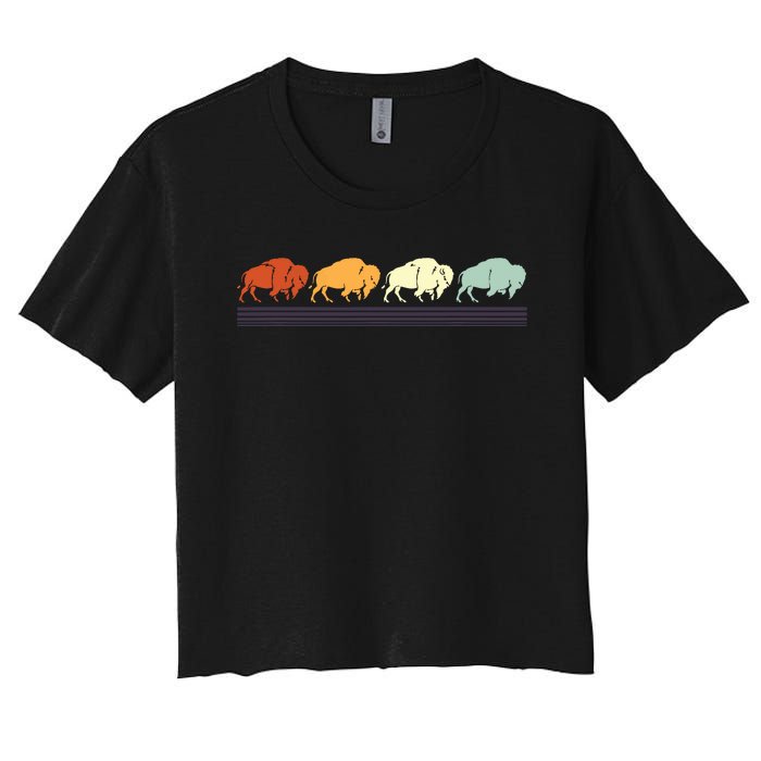 Retro Buffalo Gift Women's Crop Top Tee