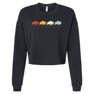 Retro Buffalo Gift Cropped Pullover Crew