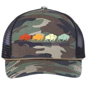 Retro Buffalo Gift Retro Rope Trucker Hat Cap