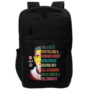 Ruth Bader Ginsburg My Body My Choice Feminist Impact Tech Backpack