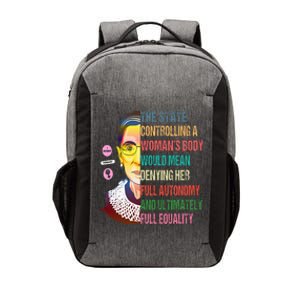 Ruth Bader Ginsburg My Body My Choice Feminist Vector Backpack