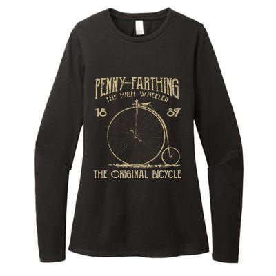 Penny Farthing Bike Retro Vintage Bicycle Cycling Womens CVC Long Sleeve Shirt