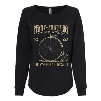 Penny Farthing Bike Retro Vintage Bicycle Cycling Womens California Wash Sweatshirt