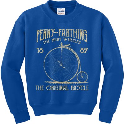 Penny Farthing Bike Retro Vintage Bicycle Cycling Kids Sweatshirt