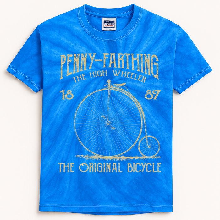 Penny Farthing Bike Retro Vintage Bicycle Cycling Kids Tie-Dye T-Shirt