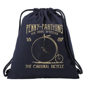 Penny Farthing Bike Retro Vintage Bicycle Cycling Drawstring Bag