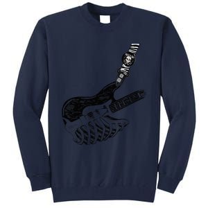 Rock Bass Guitar Skull Rock Guitarist Bass Player Musician Tall Sweatshirt