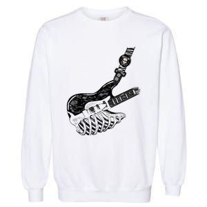 Rock Bass Guitar Skull Rock Guitarist Bass Player Musician Garment-Dyed Sweatshirt