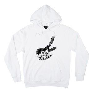 Rock Bass Guitar Skull Rock Guitarist Bass Player Musician Hoodie