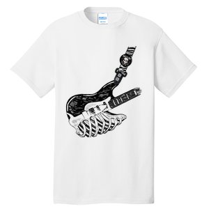 Rock Bass Guitar Skull Rock Guitarist Bass Player Musician Tall T-Shirt