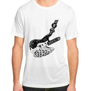 Rock Bass Guitar Skull Rock Guitarist Bass Player Musician Adult ChromaSoft Performance T-Shirt