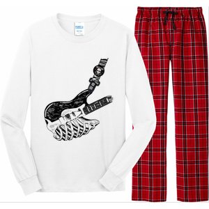 Rock Bass Guitar Skull Rock Guitarist Bass Player Musician Long Sleeve Pajama Set