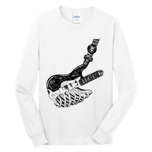 Rock Bass Guitar Skull Rock Guitarist Bass Player Musician Tall Long Sleeve T-Shirt