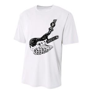 Rock Bass Guitar Skull Rock Guitarist Bass Player Musician Performance Sprint T-Shirt