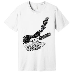 Rock Bass Guitar Skull Rock Guitarist Bass Player Musician Premium T-Shirt