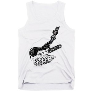 Rock Bass Guitar Skull Rock Guitarist Bass Player Musician Tank Top