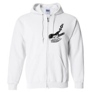 Rock Bass Guitar Skull Rock Guitarist Bass Player Musician Full Zip Hoodie