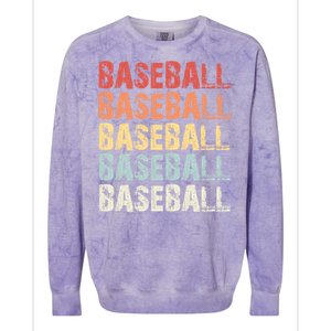 Retro Baseball Gift Baseball Lover Funny Gift Colorblast Crewneck Sweatshirt